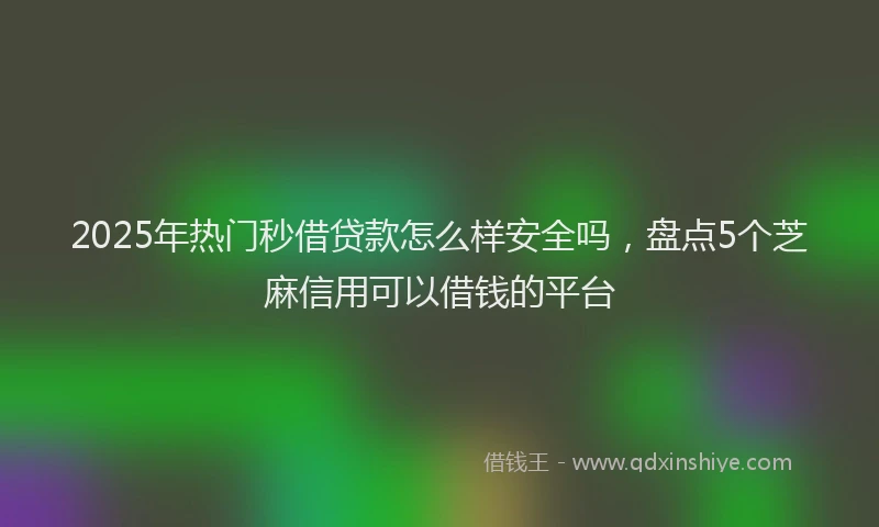 2025年热门秒借贷款怎么样安全吗，盘点5个芝麻信用可以借钱的平台