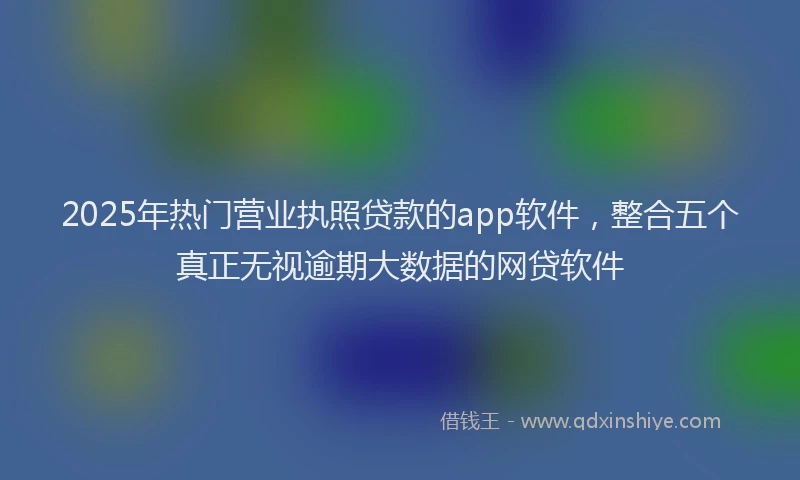2025年热门营业执照贷款的app软件，整合五个真正无视逾期大数据的网贷软件