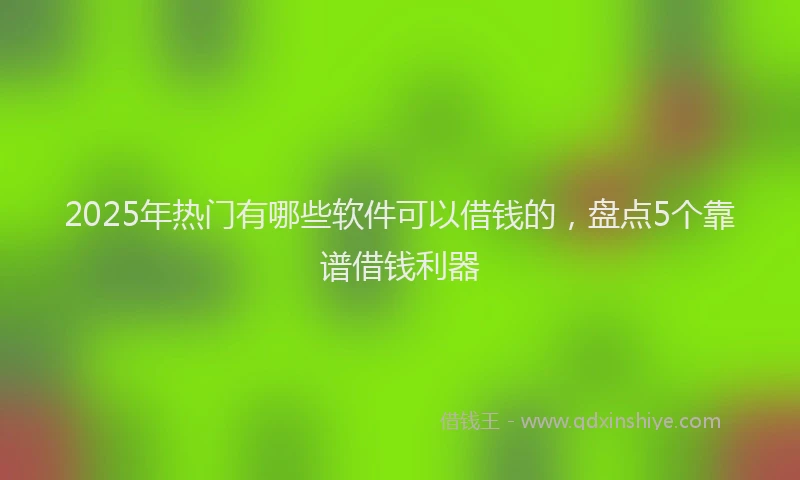 2025年热门有哪些软件可以借钱的，盘点5个靠谱借钱利器