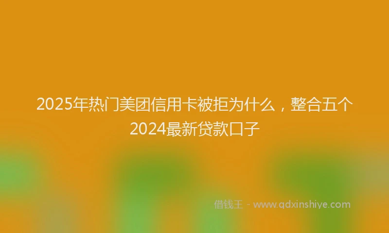 2025年热门美团信用卡被拒为什么，整合五个2024最新贷款口子
