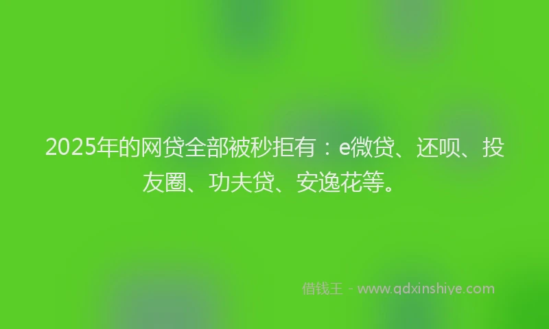 2025年的网贷全部被秒拒有：e微贷、还呗、投友圈、功夫贷、安逸花等。