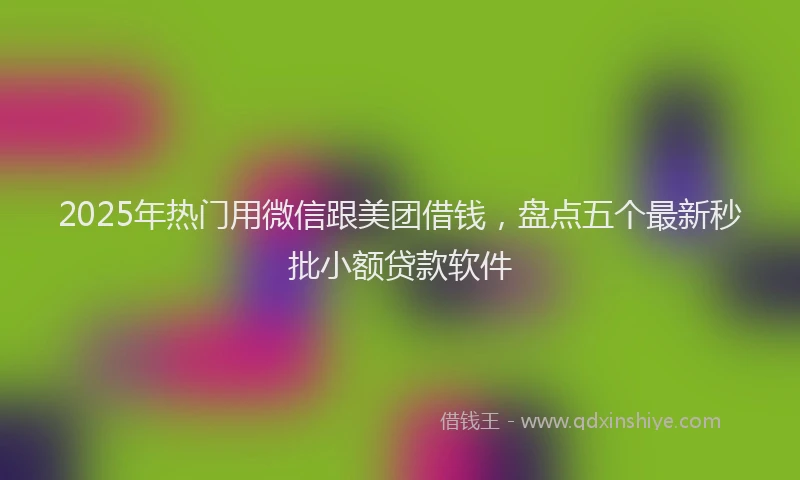 2025年热门用微信跟美团借钱，盘点五个最新秒批小额贷款软件