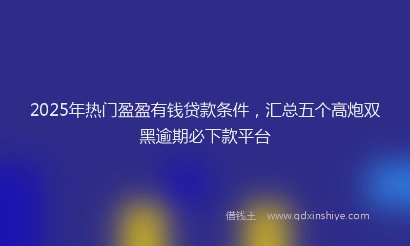 2025年热门盈盈有钱贷款条件，汇总五个高炮双黑逾期必下款平台