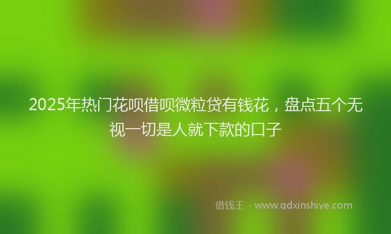 2025年热门花呗借呗微粒贷有钱花，盘点五个无视一切是人就下款的口子