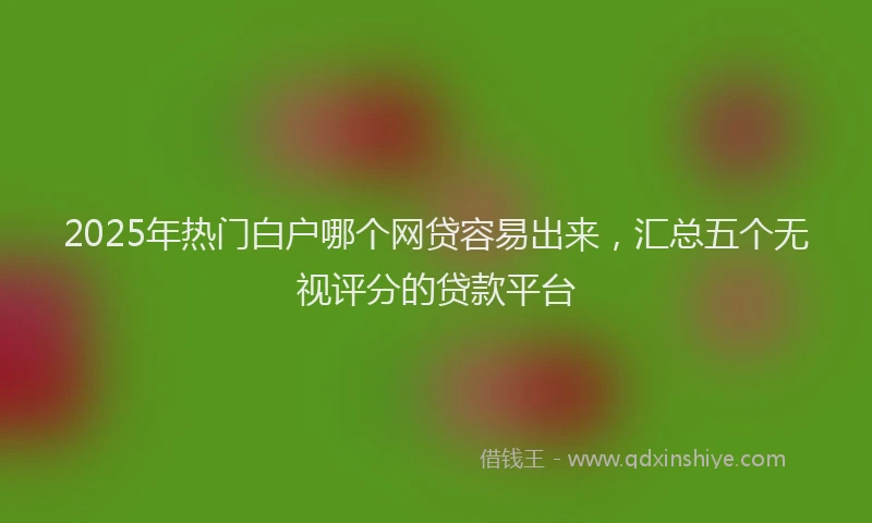 2025年热门白户哪个网贷容易出来，汇总五个无视评分的贷款平台