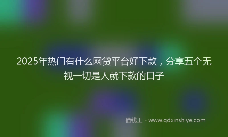 2025年热门有什么网贷平台好下款，分享五个无视一切是人就下款的口子