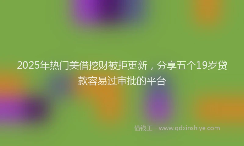 2025年热门美借挖财被拒更新，分享五个19岁贷款容易过审批的平台
