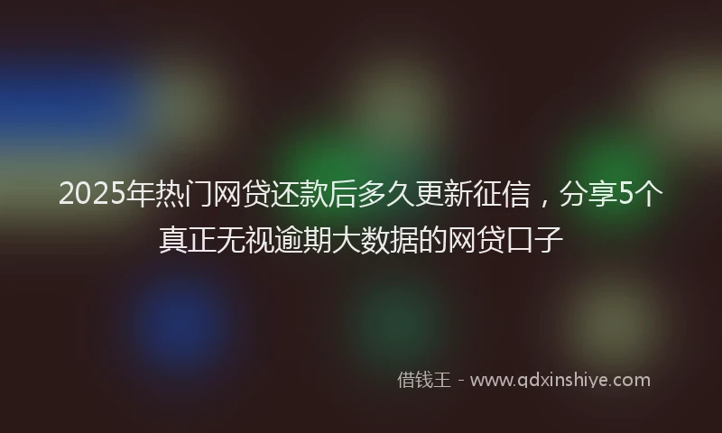 2025年热门网贷还款后多久更新征信,分享5个真正无视逾期大数据的网贷口子