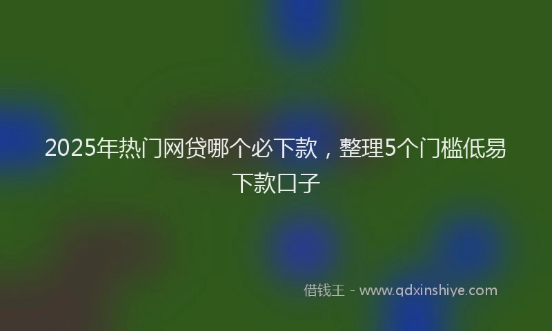 2025年热门网贷哪个必下款，整理5个门槛低易下款口子