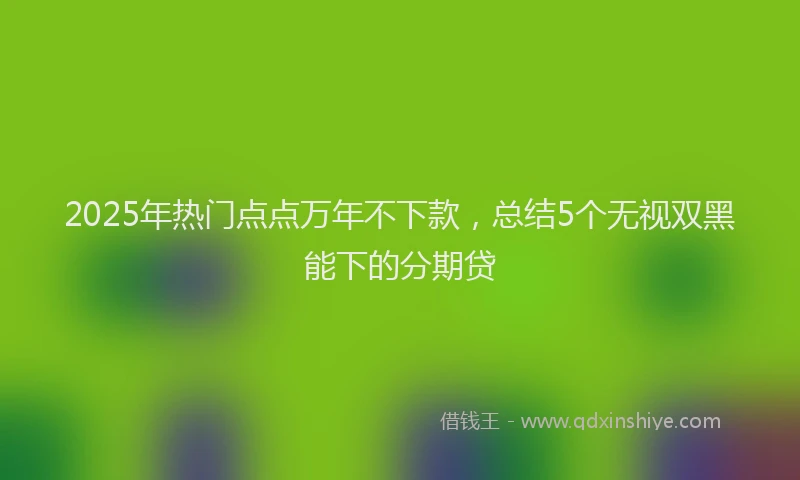 2025年热门点点万年不下款，总结5个无视双黑能下的分期贷