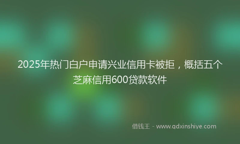 2025年热门白户申请兴业信用卡被拒，概括五个芝麻信用600贷款软件