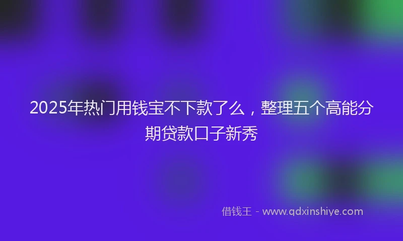2025年热门用钱宝不下款了么，整理五个高能分期贷款口子新秀
