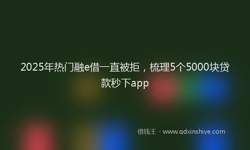 2025年热门融e借一直被拒，梳理5个5000块贷款秒下app