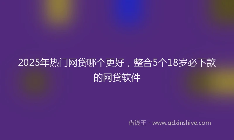 2025年热门网贷哪个更好，整合5个18岁必下款的网贷软件