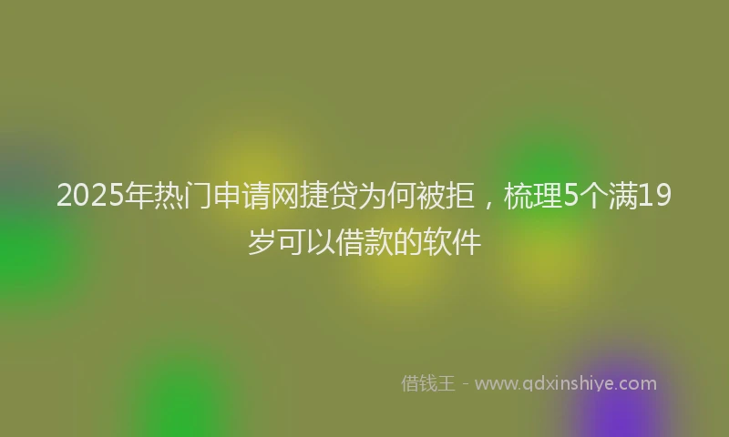 2025年热门申请网捷贷为何被拒，梳理5个满19岁可以借款的软件