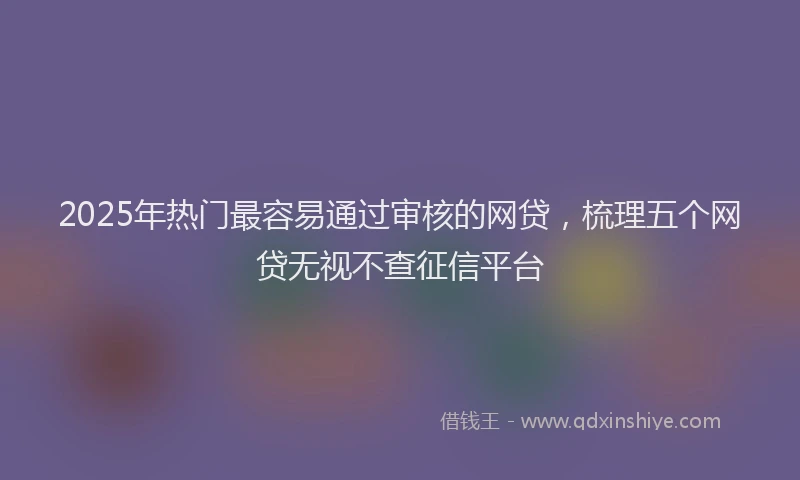 2025年热门最容易通过审核的网贷，梳理五个网贷无视不查征信平台