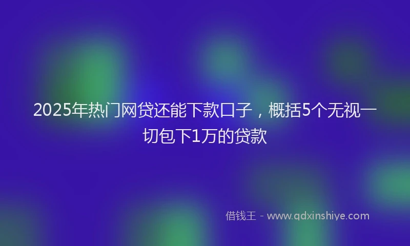 2025年热门网贷还能下款口子，概括5个无视一切包下1万的贷款
