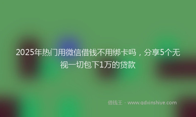 2025年热门用微信借钱不用绑卡吗，分享5个无视一切包下1万的贷款