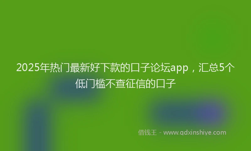 2025年热门最新好下款的口子论坛app，汇总5个低门槛不查征信的口子