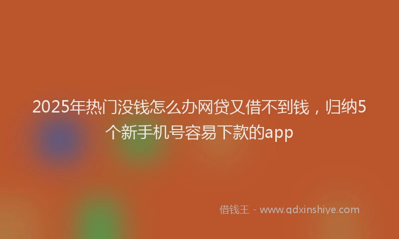 2025年热门没钱怎么办网贷又借不到钱，归纳5个新手机号容易下款的app