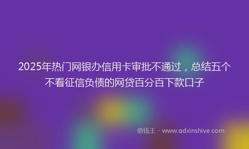 2025年热门网银办信用卡审批不通过，总结五个不看征信负债的网贷百分百下款口子