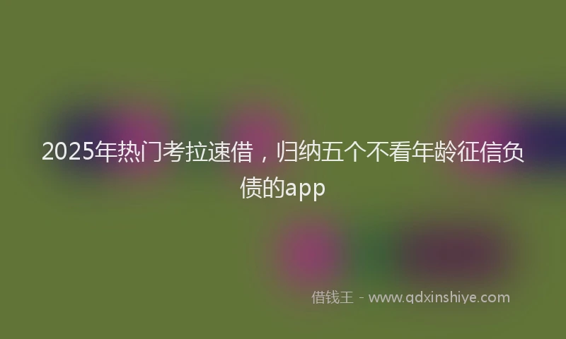 2025年热门考拉速借，归纳五个不看年龄征信负债的app