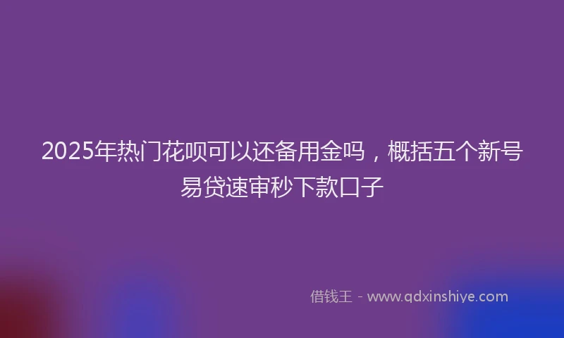 2025年热门花呗可以还备用金吗，概括五个新号易贷速审秒下款口子