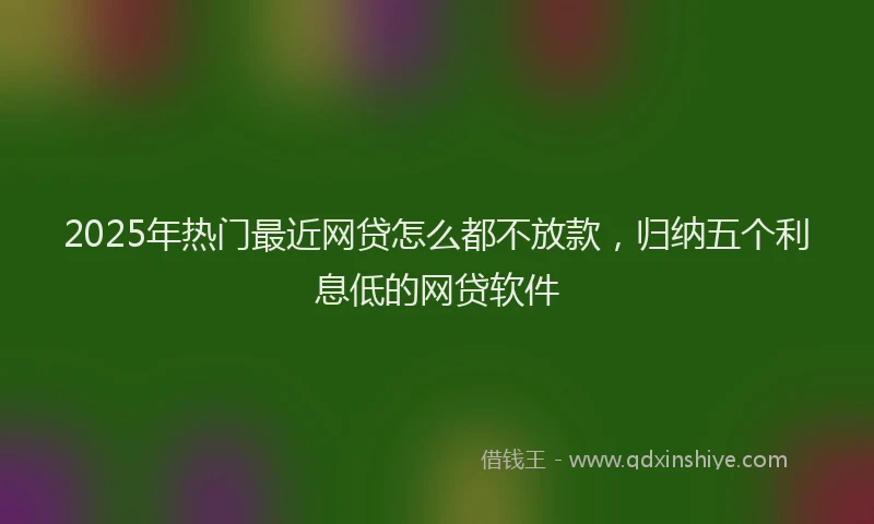 2025年热门最近网贷怎么都不放款，归纳五个利息低的网贷软件