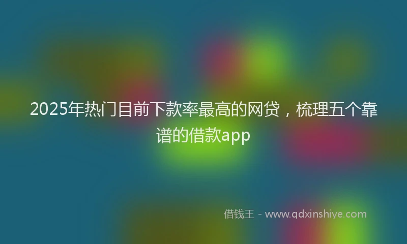 2025年热门目前下款率最高的网贷，梳理五个靠谱的借款app