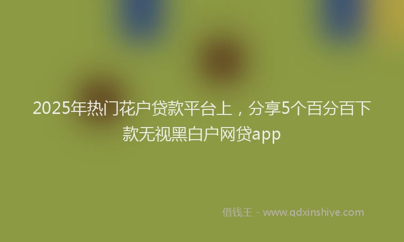 2025年热门花户贷款平台上，分享5个百分百下款无视黑白户网贷app