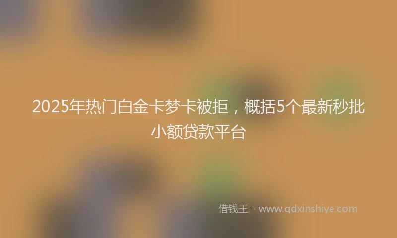2025年热门白金卡梦卡被拒，概括5个最新秒批小额贷款平台