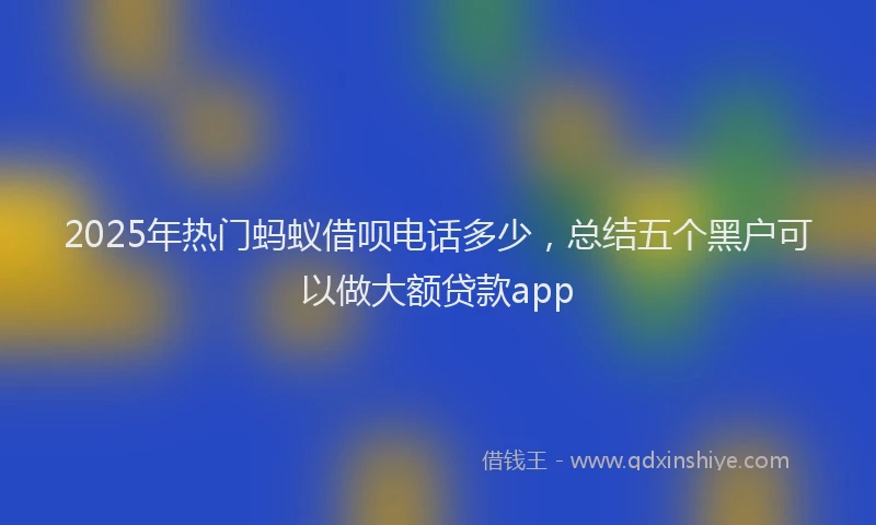 2025年热门蚂蚁借呗电话多少，总结五个黑户可以做大额贷款app