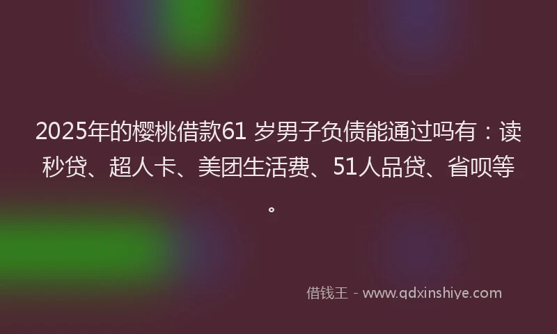 2025年的樱桃借款61 岁男子负债能通过吗有：读秒贷、超人卡、美团生活费、51人品贷、省呗等。