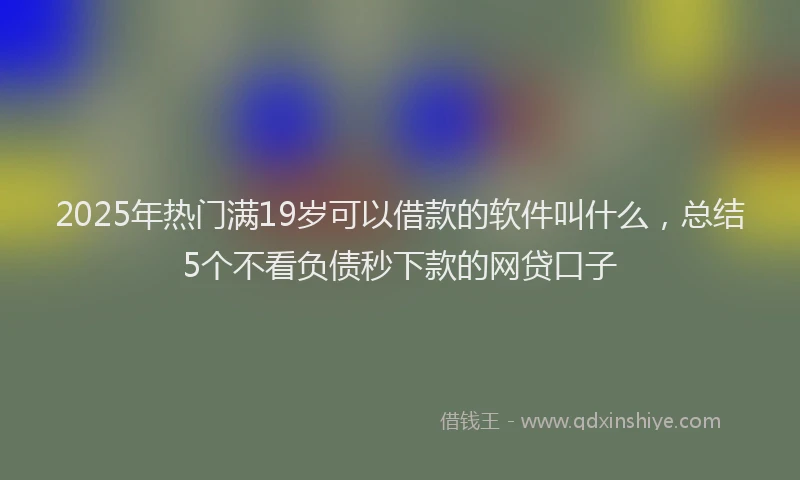 2025年热门满19岁可以借款的软件叫什么，总结5个不看负债秒下款的网贷口子