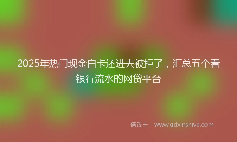 2025年热门现金白卡还进去被拒了，汇总五个看银行流水的网贷平台
