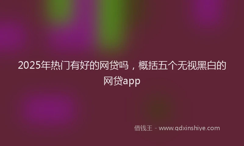 2025年热门有好的网贷吗，概括五个无视黑白的网贷app
