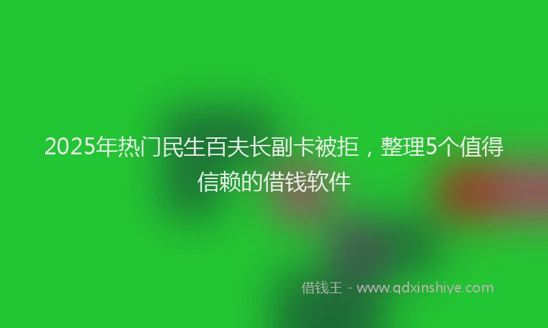 2025年热门民生百夫长副卡被拒，整理5个值得信赖的借钱软件