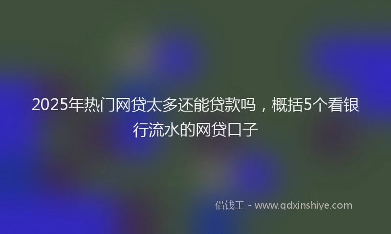 2025年热门网贷太多还能贷款吗，概括5个看银行流水的网贷口子