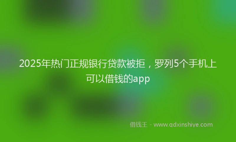2025年热门正规银行贷款被拒，罗列5个手机上可以借钱的app