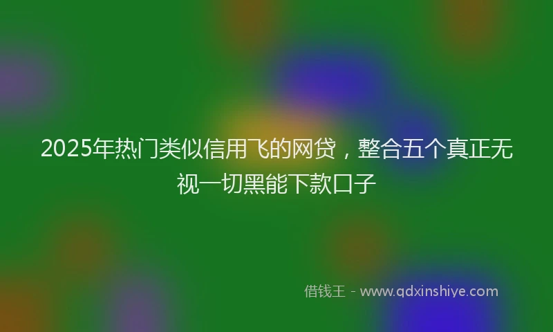 2025年热门类似信用飞的网贷，整合五个真正无视一切黑能下款口子