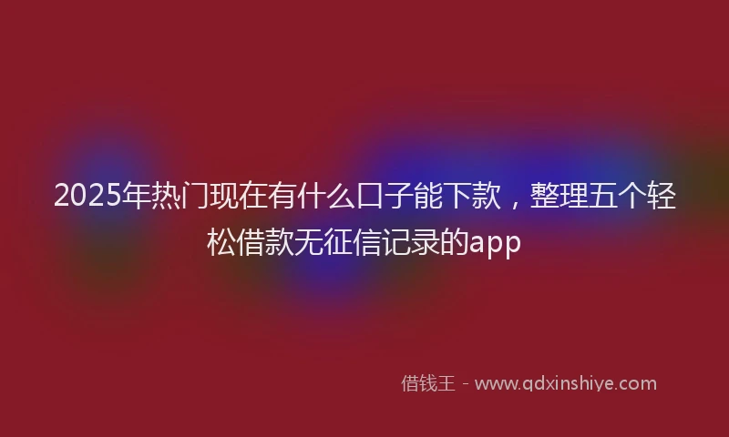 2025年热门现在有什么口子能下款，整理五个轻松借款无征信记录的app
