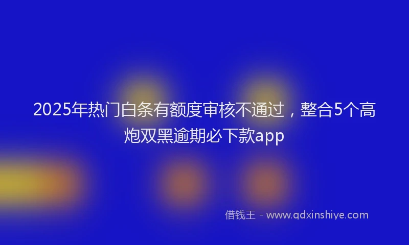2025年热门白条有额度审核不通过，整合5个高炮双黑逾期必下款app
