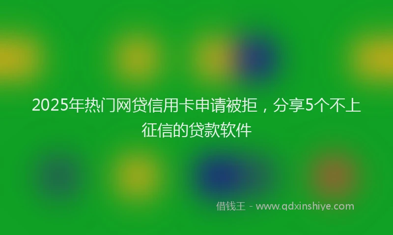 2025年热门网贷信用卡申请被拒，分享5个不上征信的贷款软件