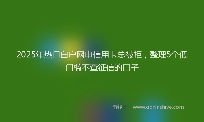 2025年热门白户网申信用卡总被拒，整理5个低门槛不查征信的口子