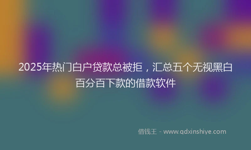 2025年热门白户贷款总被拒，汇总五个无视黑白百分百下款的借款软件