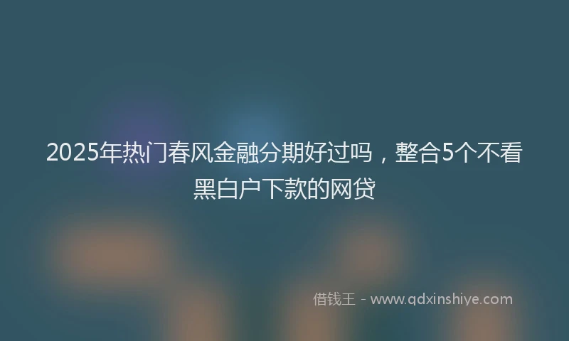2025年热门春风金融分期好过吗，整合5个不看黑白户下款的网贷