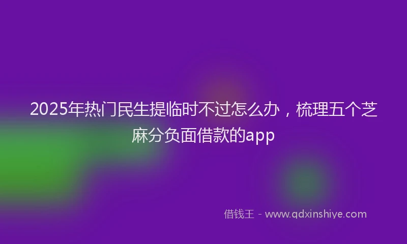 2025年热门民生提临时不过怎么办，梳理五个芝麻分负面借款的app