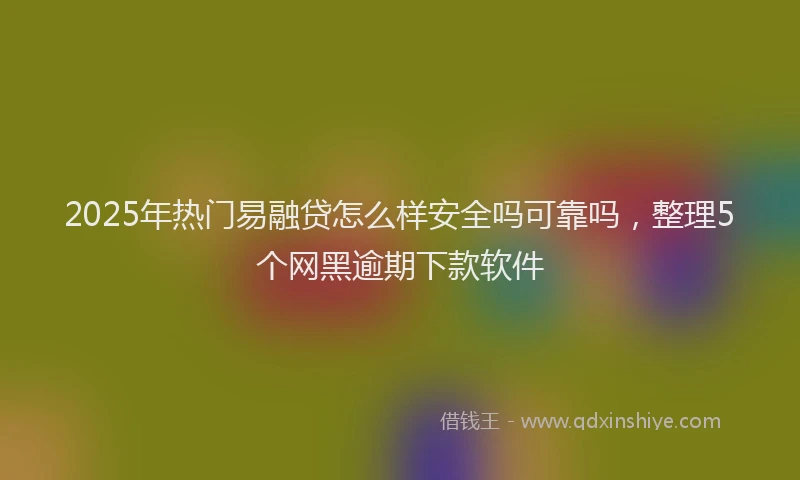 2025年热门易融贷怎么样安全吗可靠吗，整理5个网黑逾期下款软件