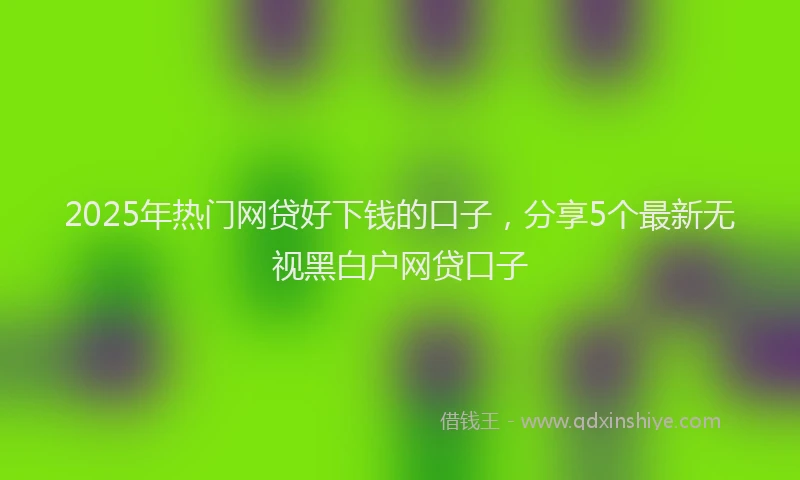 2025年热门网贷好下钱的口子，分享5个最新无视黑白户网贷口子