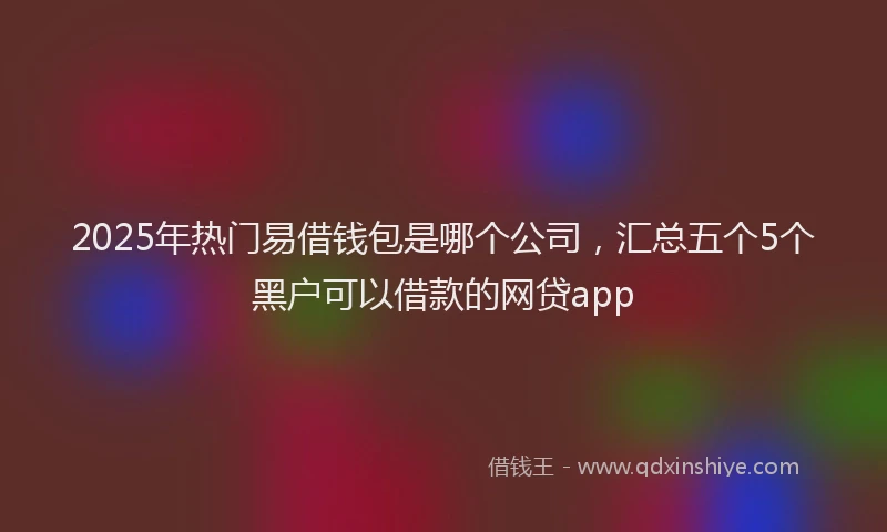 2025年热门易借钱包是哪个公司，汇总五个5个黑户可以借款的网贷app